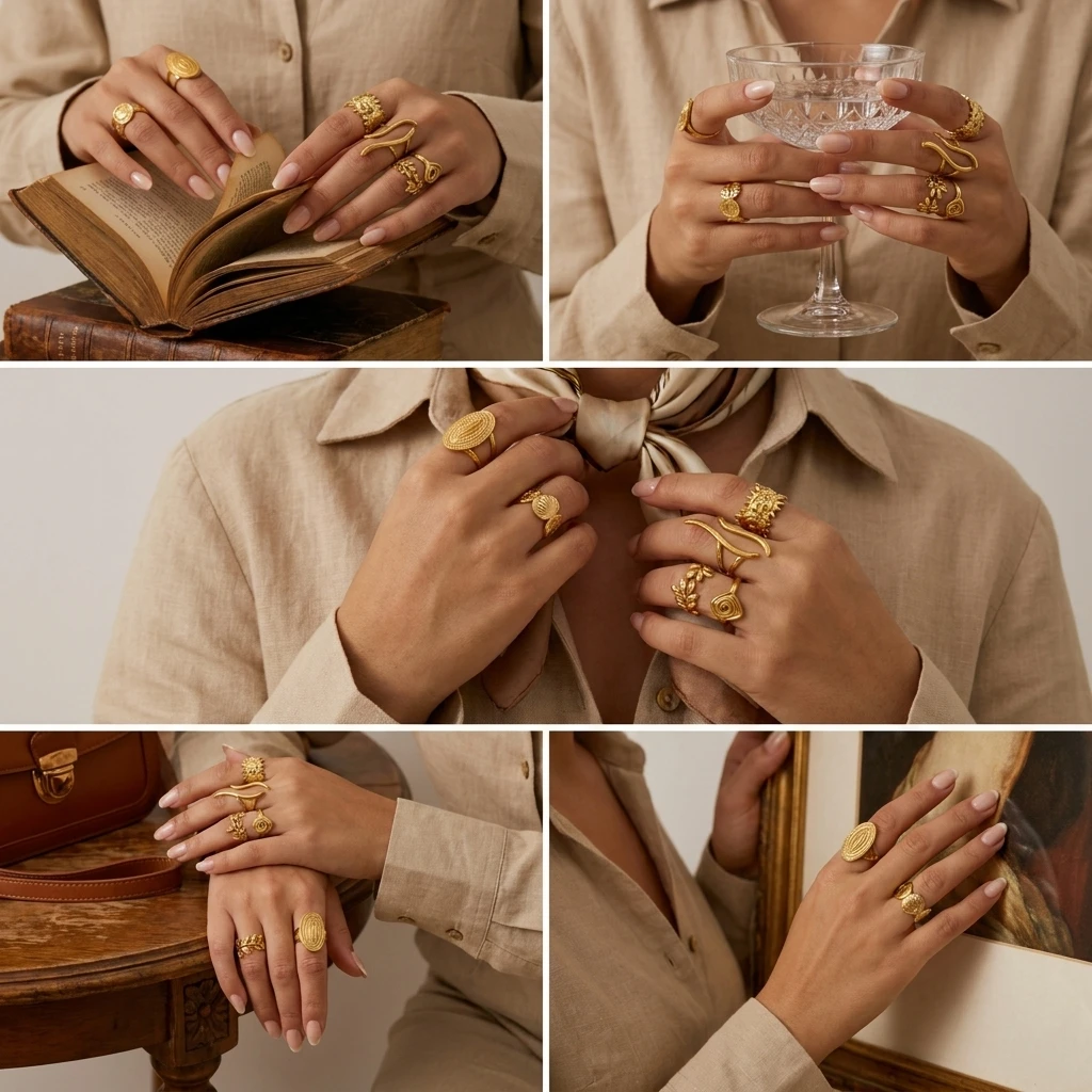 6-delige etnische vintage ring - Ethnic Fashion In recensie en prijs