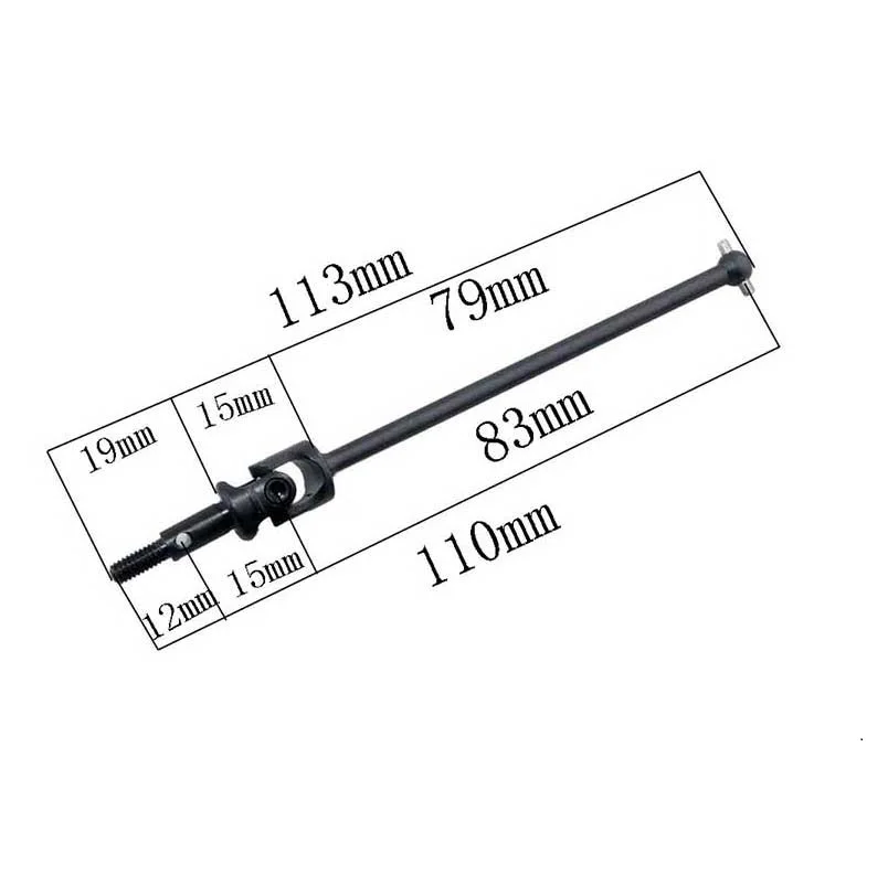 RC 2 sztuk 108015 stali nierdzewnej uniwersalny napęd wspólne Dogbone CVD do 1/10 HSP 94108 94109 94110 94111 94111Pro ciężarówka terenowa cześć