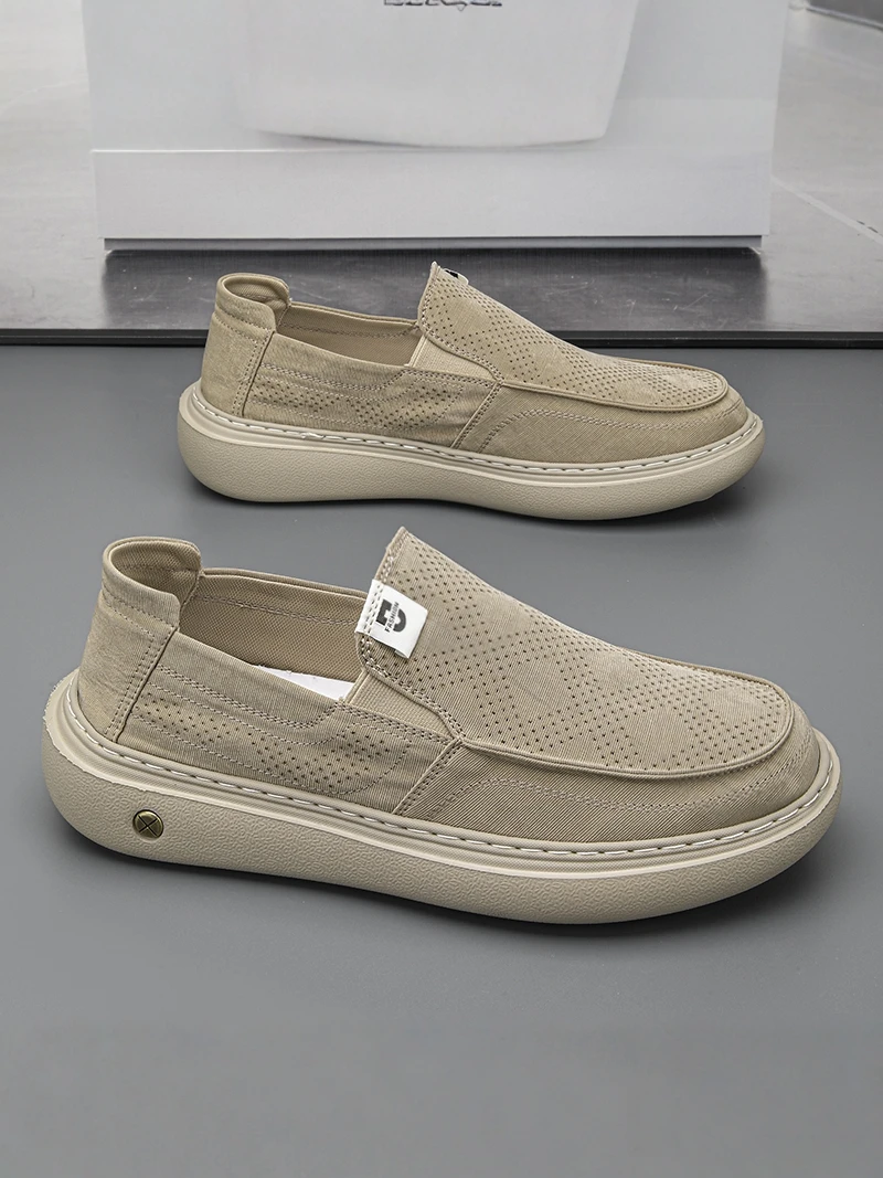 

Beijing Men's Cloth Shoes 2025 New Winter Breathable Anti-Odor Slip-On Soft Bottom Casual Sports Flat Heel round Toe Rubber Sole