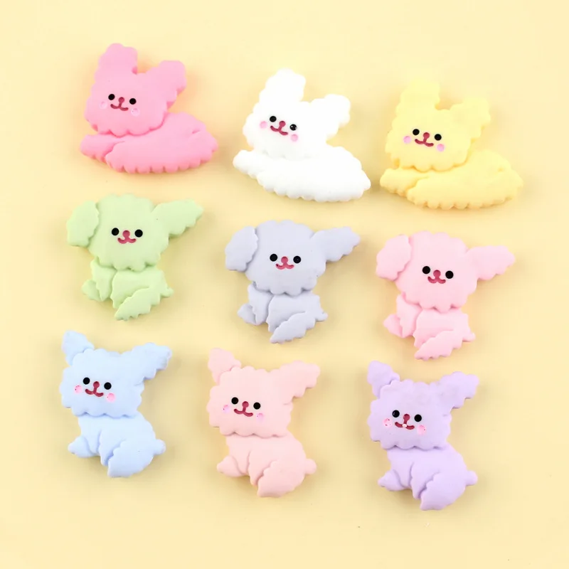 150pcs 20mm Kawaii Resin Puppy Dog Cat Rabbit Animal Flat Back Cabochon for DIY Cell Phone Decoration Scrapbook Embellishment