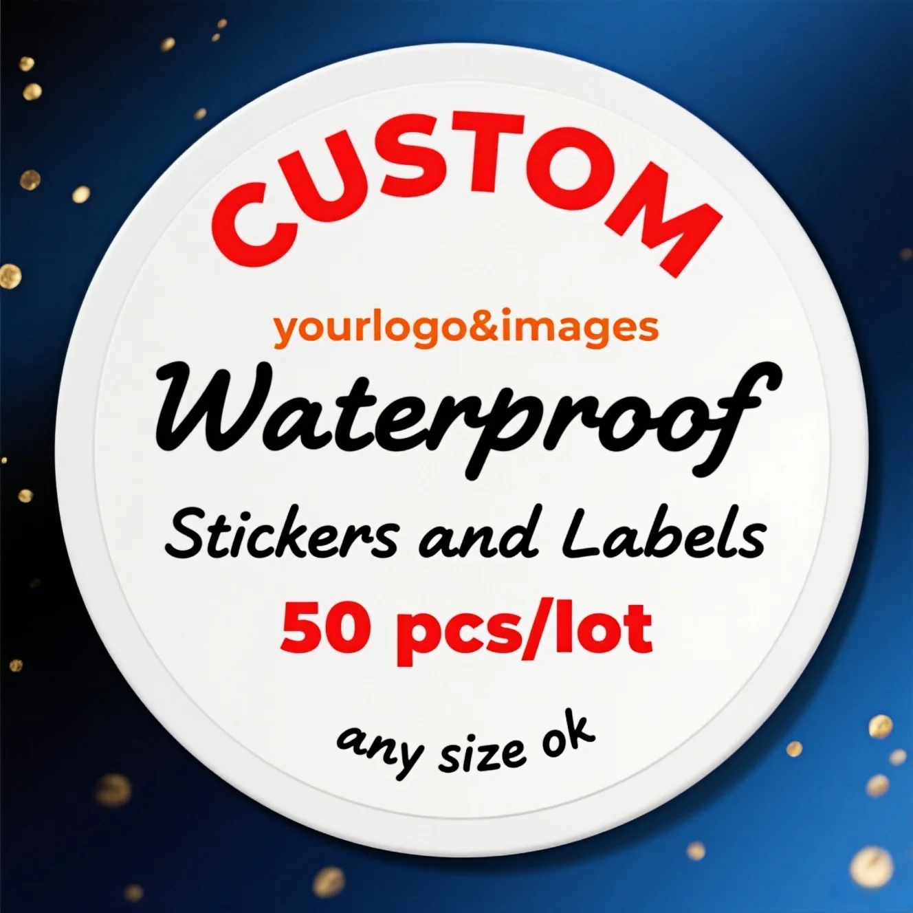 

45-50pcs Custom Waterproof Stickers with Company Logo Personalized Design Labels for Birthday Wedding Customization