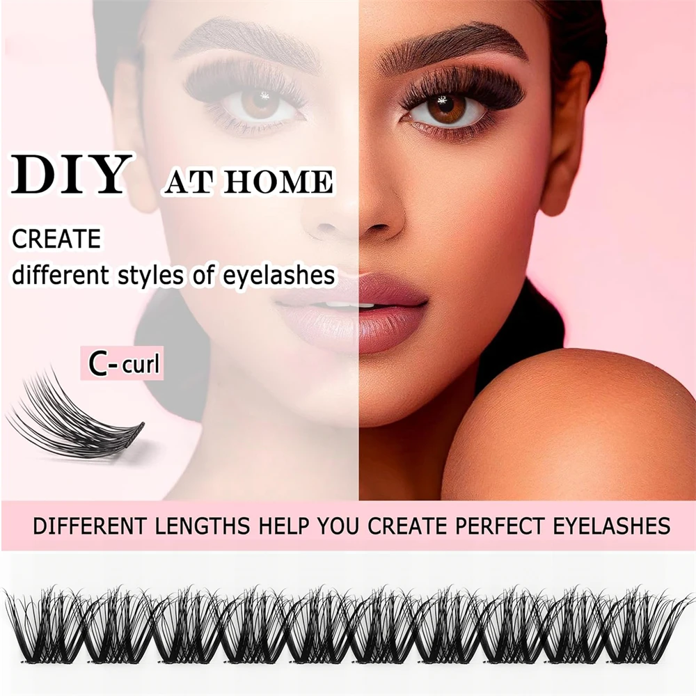 SA Serise Premade Volume Cluster individual Silk Fan Eyelashes Kits Diy Eyelash Extensions glue Kit  For Training Starter