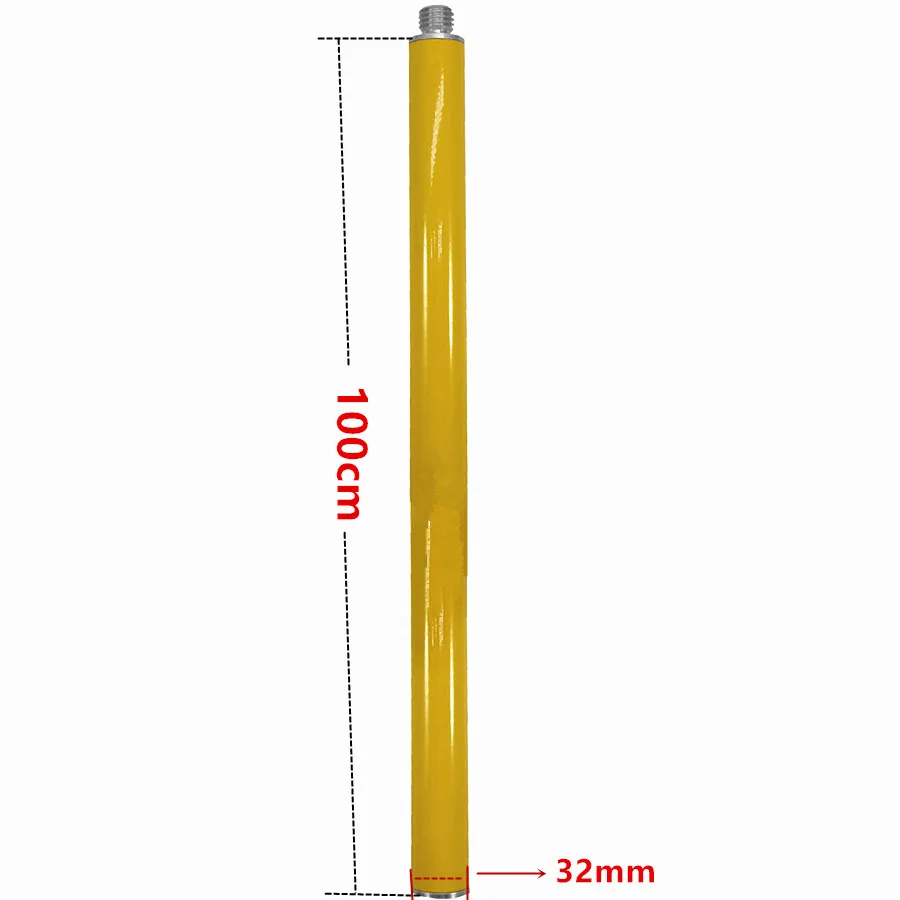 Diameter 32mm 1M Extend Section GPS Surveying Pole for GNSS Prism Yellow Pole 100cm