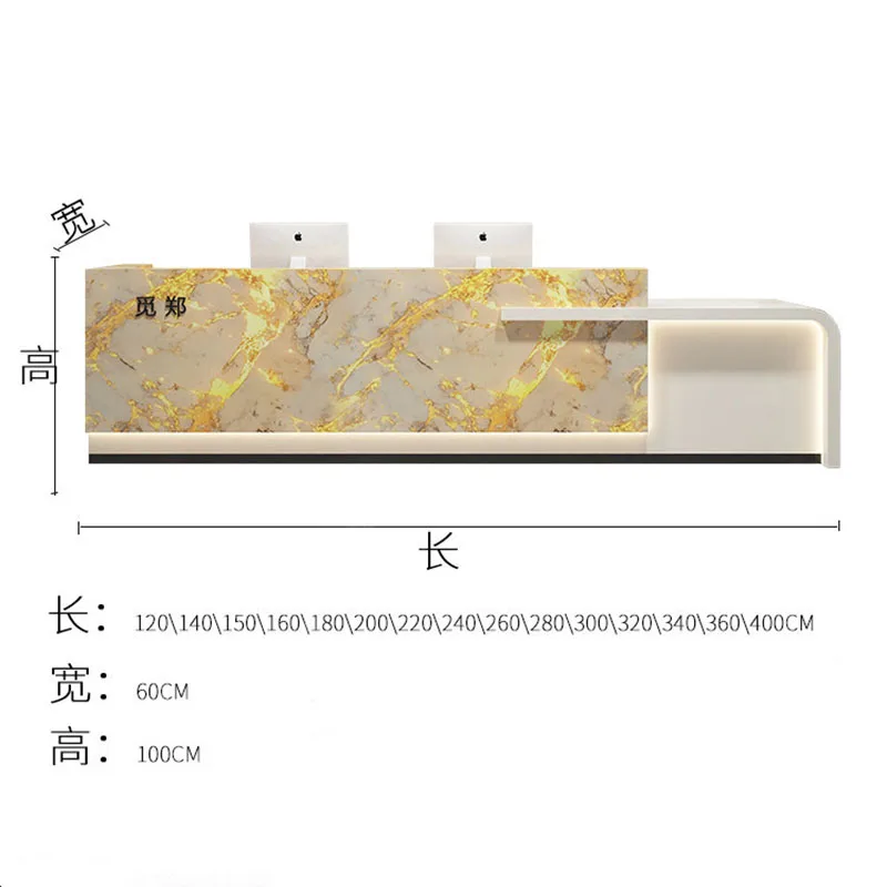 Customized Classic Desk Table Simple Modern Creative Aesthetic Reception Desk Premium Style Schreibtisch Office Furniture