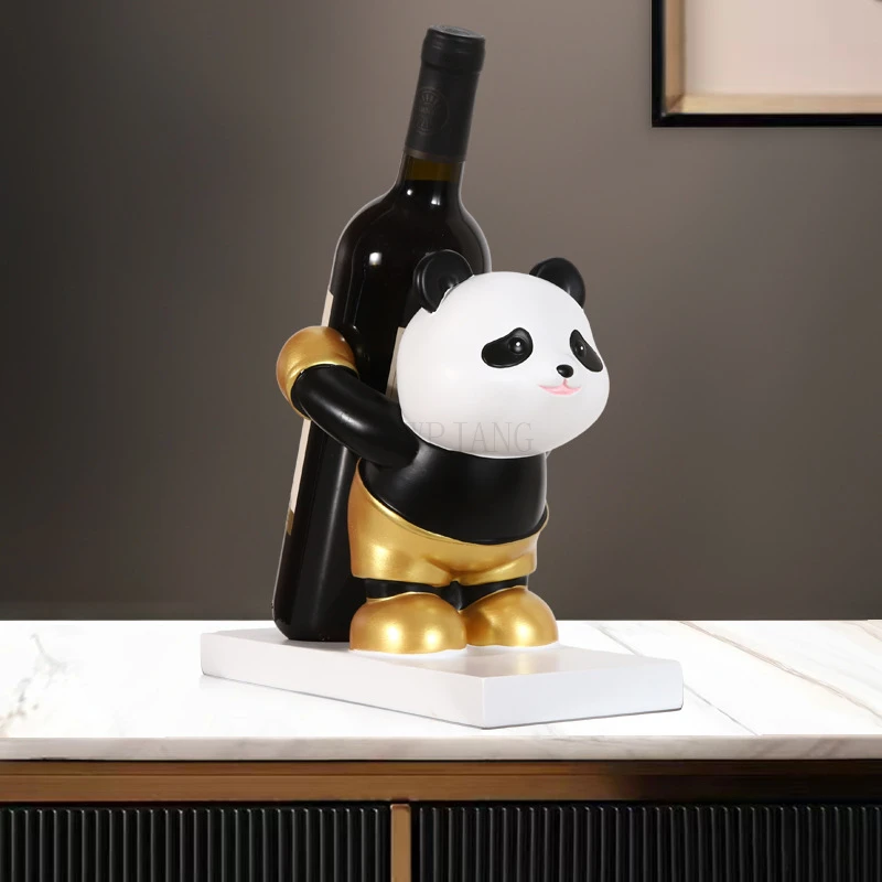 Panda Wine Rack Home Decorations Ornaments Light Luxury High-End Housewarming Gift High-End Wine Cabinet Red Wine Rack