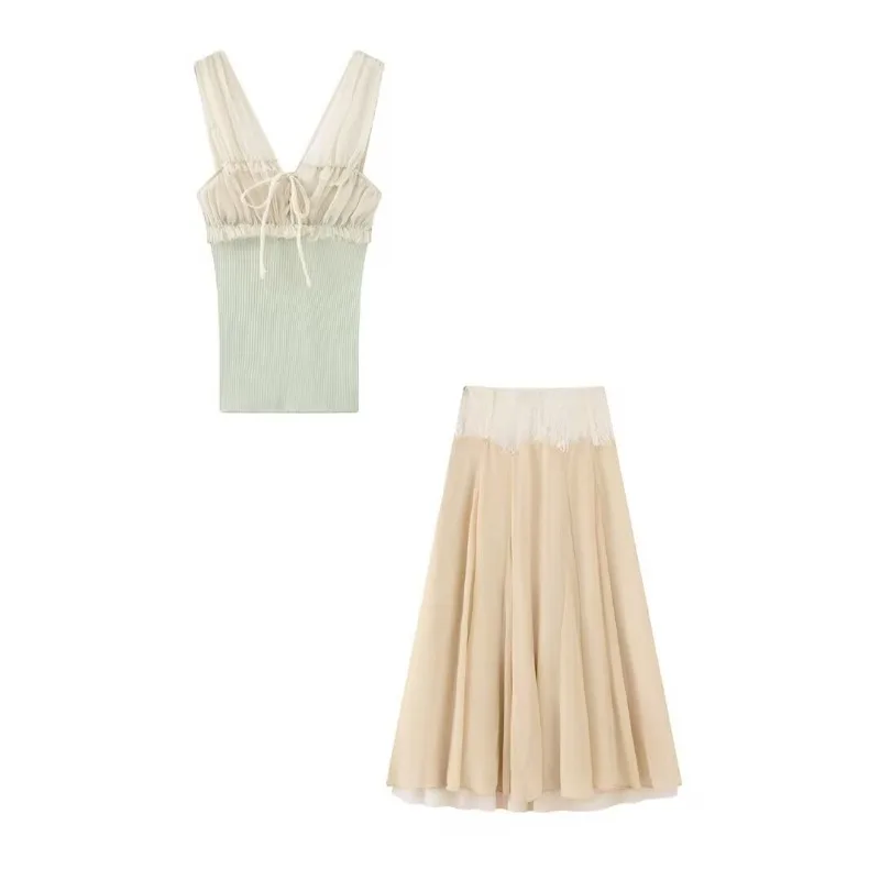 The New Autumn Fashion Women's Halter Top and Comfortable Skirt for Cross-border Foreign Trade Are Fresh, Bright and Comfortable