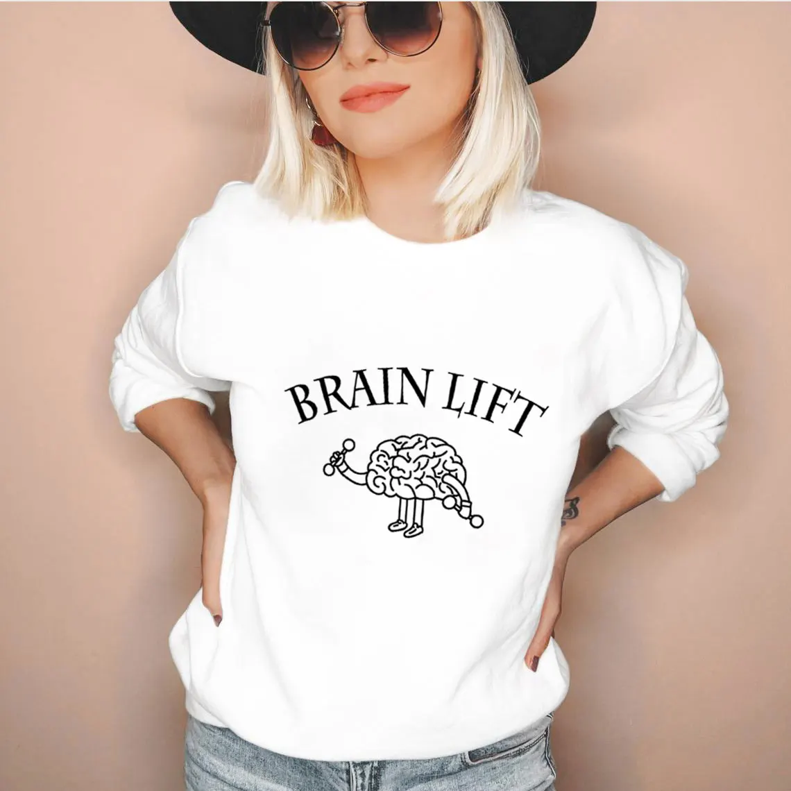 Brain Life Mental Health Sweatshirt 100%Cotton Women's Sweatshirt Unisex Funny Spring Casual Long Sleeve Top Mental Health Gift