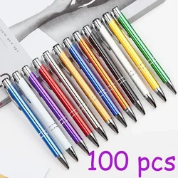 100 Pcs Advertise Metal Ballpoint Pen Blank Pens for DIY Craft Creative Business School Birthday Wedding Small Gift