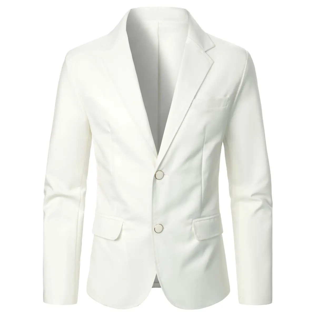 Men's Suit Jacket Solid Color Button Business Casual Style Men Blazer Wedding Groomsman Stage Performance Dinner Party Men Coat