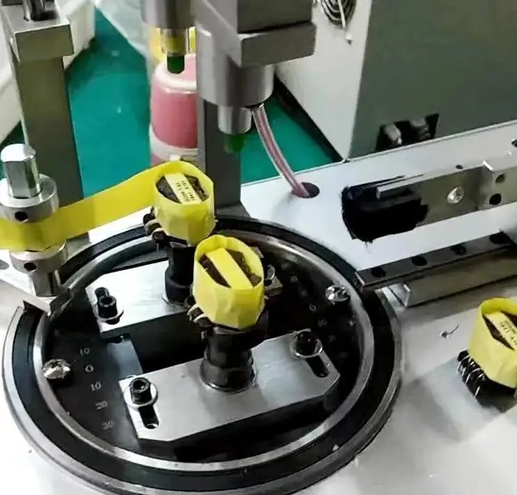 Fully Automatic Glue Coating Machine Transformer Motor Coil Winding Tape Machine Data Cable Charger Head Sticker Coating Machine