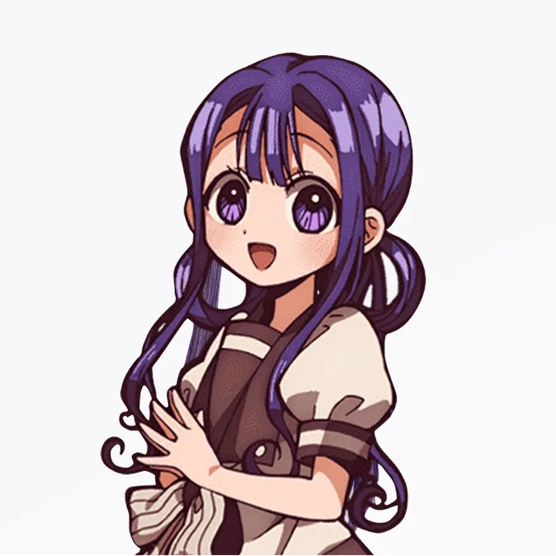 Halloween & Cos Convention Cosplay 2025 - Aoi Akane Purple Ringlet, Long Sideburns Styled Curly Hair Toilet-Bound Hanako-kun Wig