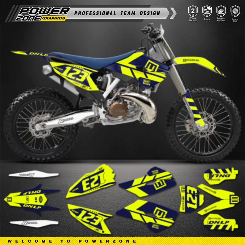 

PowerZone Custom Team Background Graphics Decals Stickers Kit For Husqvarna Decal 2014-2015 TC FC 2014-2016 TE FE 125-450CC 27