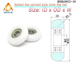 1pcs 8x32x10 Rower Rollers BSR69832-10 32mm Diameter POM Coated Rowing Machine Seat Wheel 8*32*10 Plastic Bearing Pulleys
