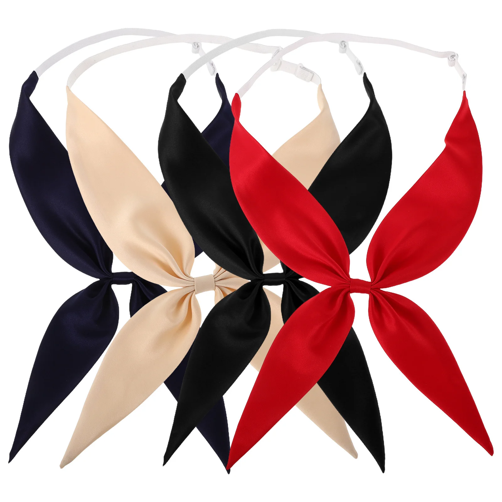 4 個の簡単に着用できる蝶ネクタイセーラースカーフセット通気性のある素材スタイリッシュな女子高生ネクタイハロウィンコスチュームアクセサリー