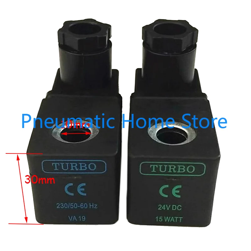 TURBO Electromagnetic Pulse Valve Coil AC220V 19VA DC24V 15W Inner Diameter 10mm High 30mm