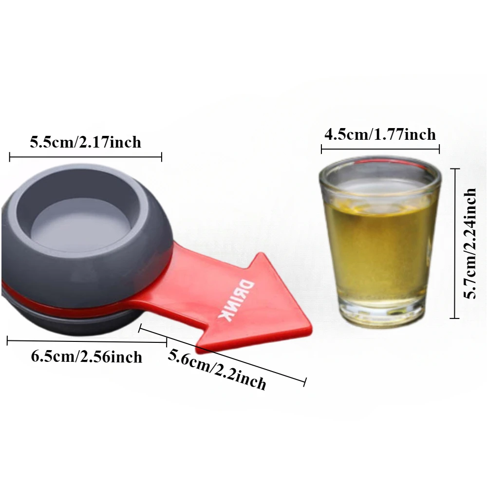 Spin The Shot, Fun Party Drinking Game, Shot Spinner Prop, Includes 1Ounce Shot Glass, Adult Arrow Rotary Toys, Rave Party Games