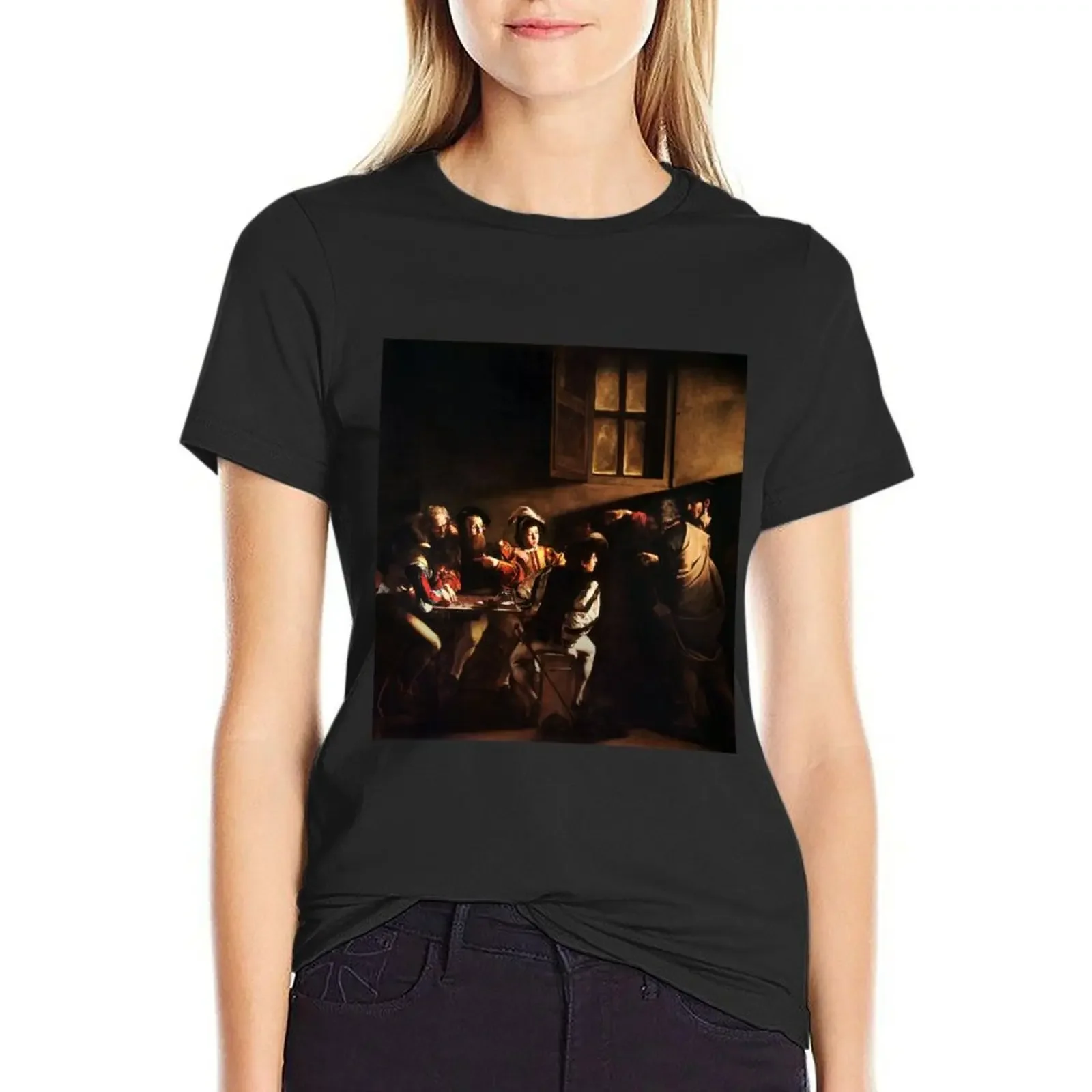 Caravaggio ad alta risoluzione The Calling Of Saint matt 1600 t-shirt moda coreana donna top da donna