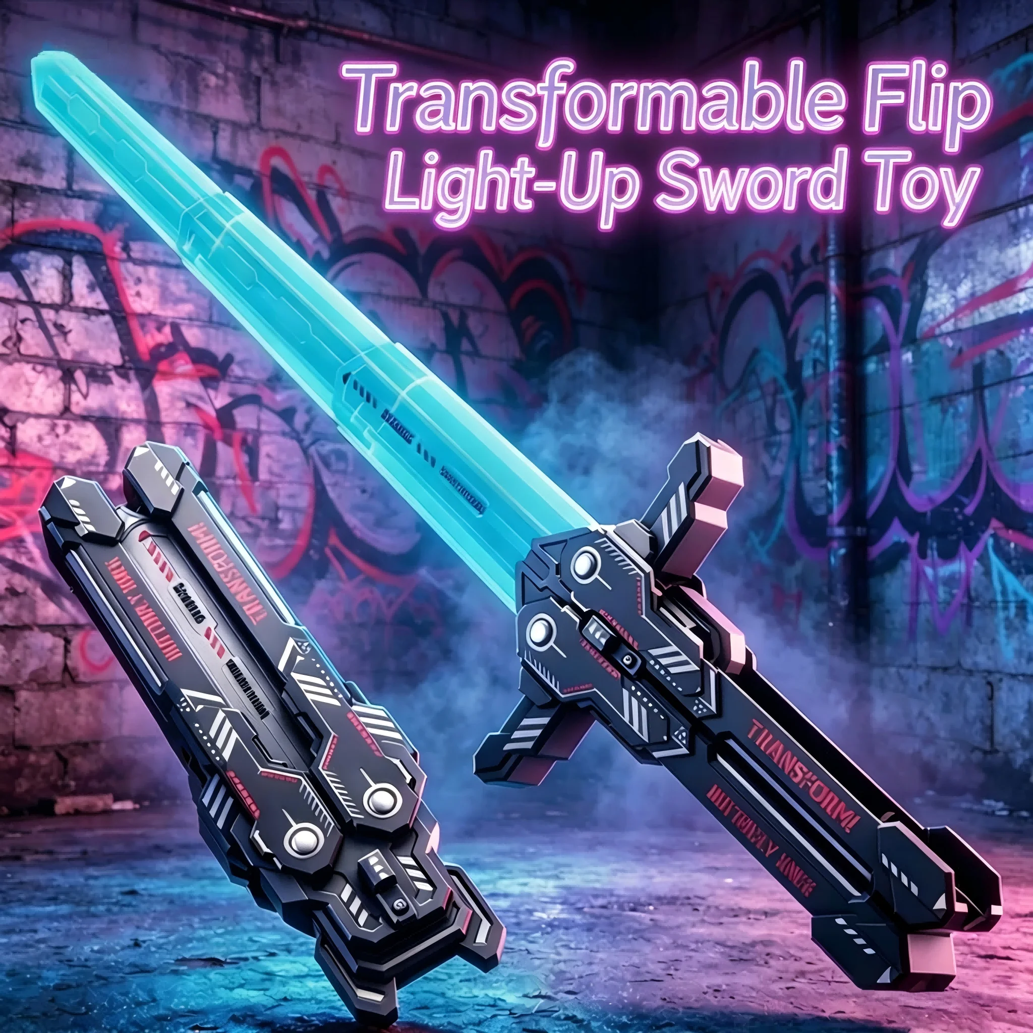 LED Retractable Sword Toy Multi‑Color Telescopic Glowing Sword Fidget Stress Relief Toy Cosplay Party Costume Prop for Adults