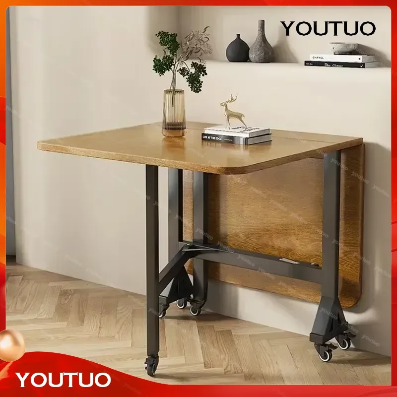 Folding Dining Table for Small Apartments Multi-purpose Rectangular Ultra-thin Learning Desk Home Furniture Space Saving