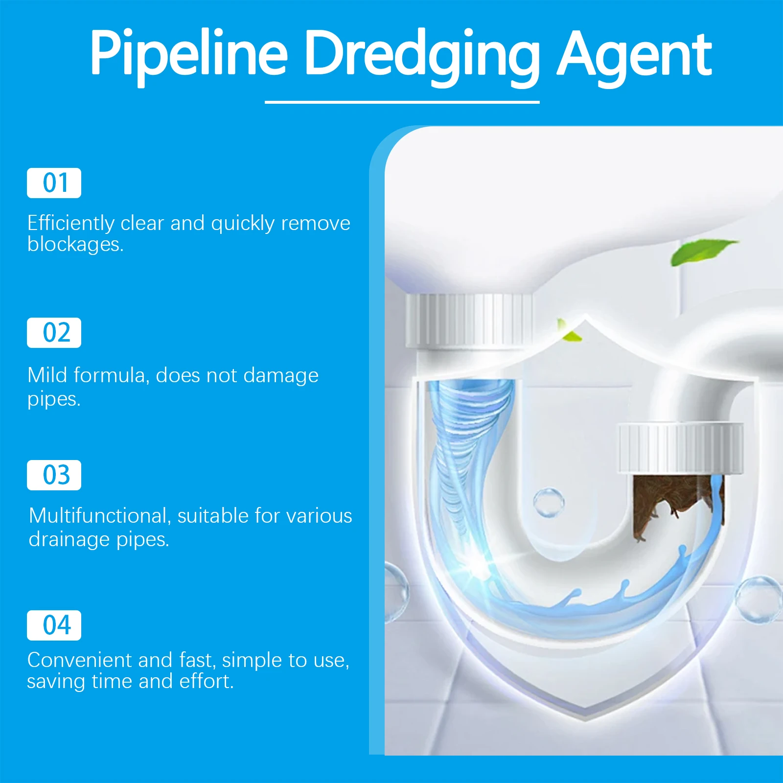 100 جرام قوي استنزاف نظافة تنظيف مسحوق قوية الأنابيب التجريف وكيل إزالة انسداد تحديث الروائح المجاري أدوات التجريف السريع #3