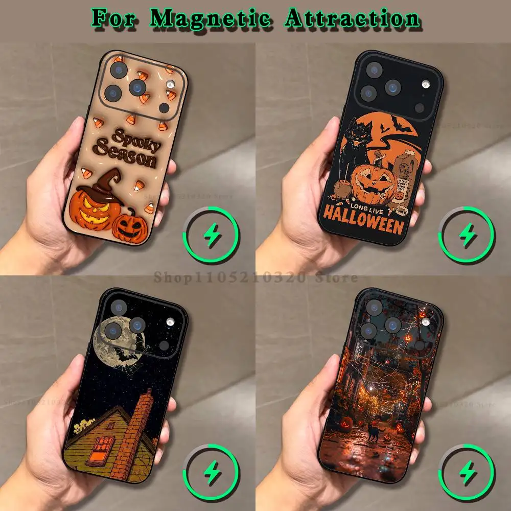 

cool H-halloween Phone Case For iPhone 17,16,15,14,13,12,11,Pro,Max,Plus,E,Air,Mini Magnetic Magsafe Frosted Clear