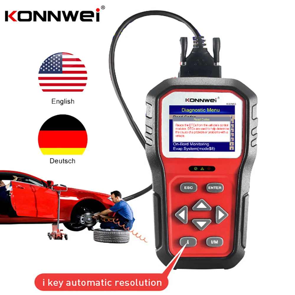 KONNWEI KW860 OBD2 Car Scanner Code Reader Diagnostic Scanner Tools Full 12V Funtion Auto Fault Scanner Diagnostic Instrument