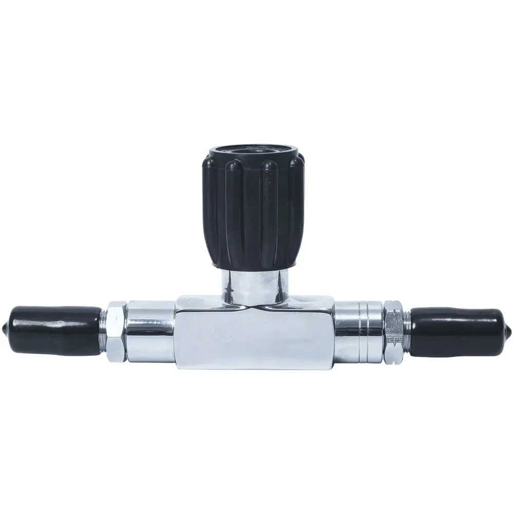 Chrome Plated Brass Scuba Double Valve Set with 3500psi Pressure Rating G3/4 Thread and Ergonomic Anti Slip Handwheel
