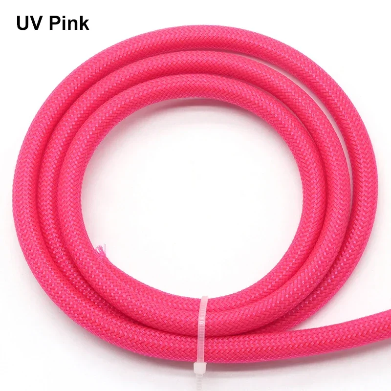 1~50m UV Pink PET Braid Sleeve 2/4/6/8/10/12/14/16/20/25/30/40mm High Density Protect Snake Skin Wrap Sheath For Electric Cables