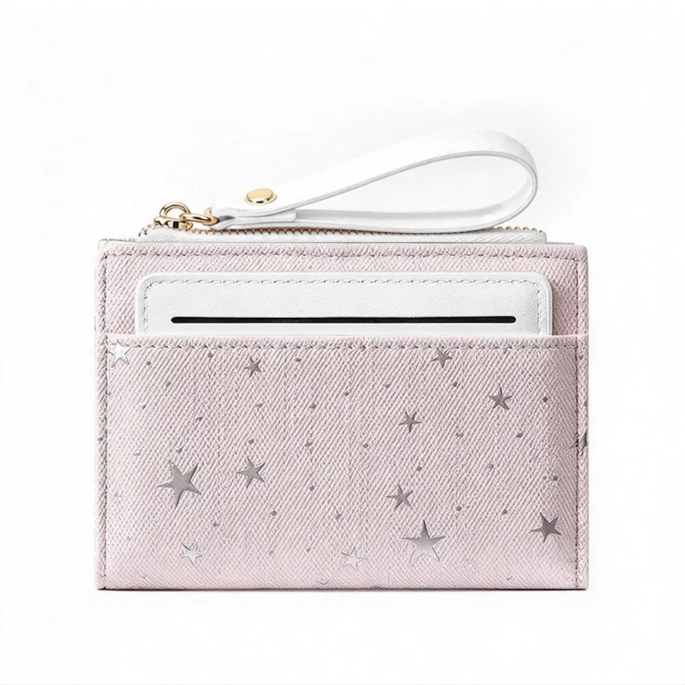 Artificial Leather Card Holder Multicard Slot Coin Purse Star Pattern Card Case Lightweight Creative Credit Card Holder