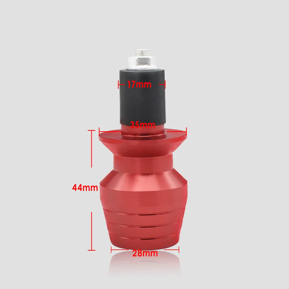 2Pcs Motorcycle Handlebar Grip Ends Aluminum Durable Design Anti Vibration Slider Plug Vehicle Balancing Terminal Round Plug Red