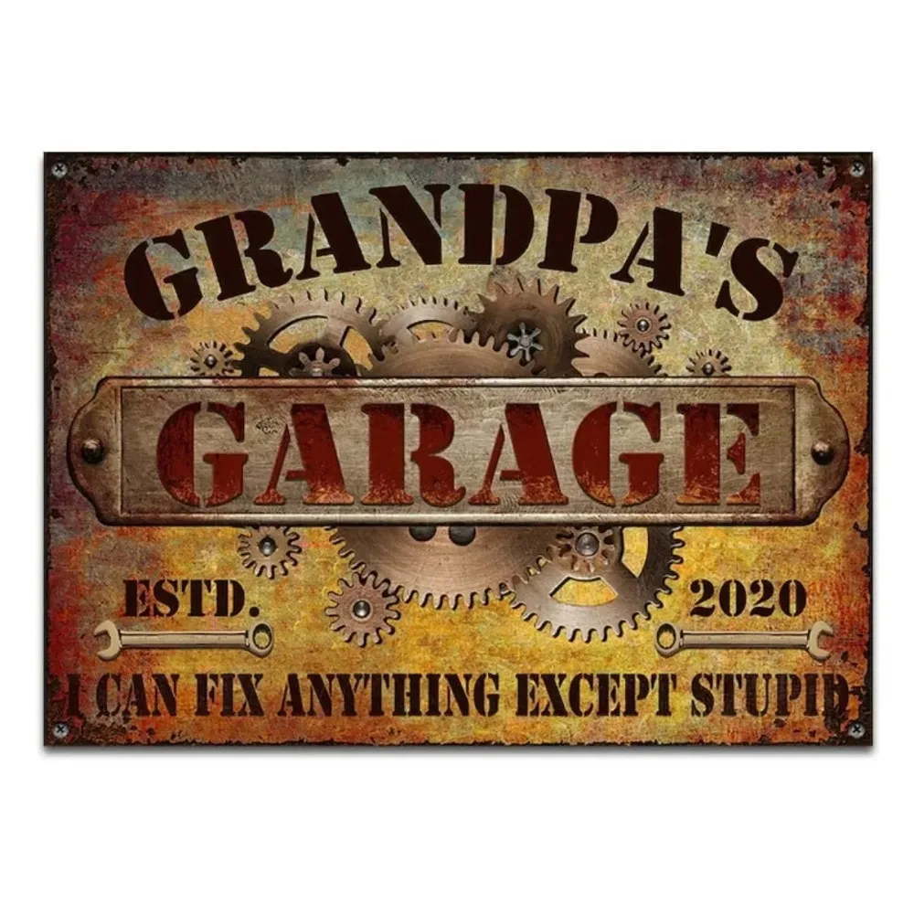 Vevor Custom Metal Plaque Personalized Mechanic Sign Garage Decor Gift for Dad Grandpa