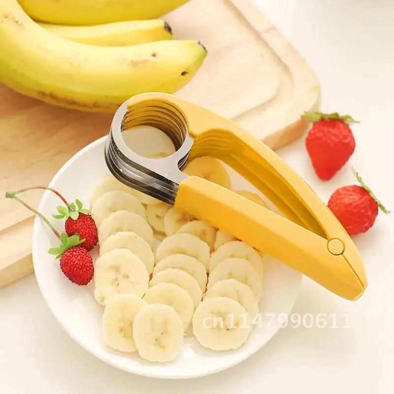 Stainless Steel Fruits Banana Cutter Fruit Vegetable Sausage Slicer Salad Sundaes Tools Cooking Tools Kitchen Gadgets