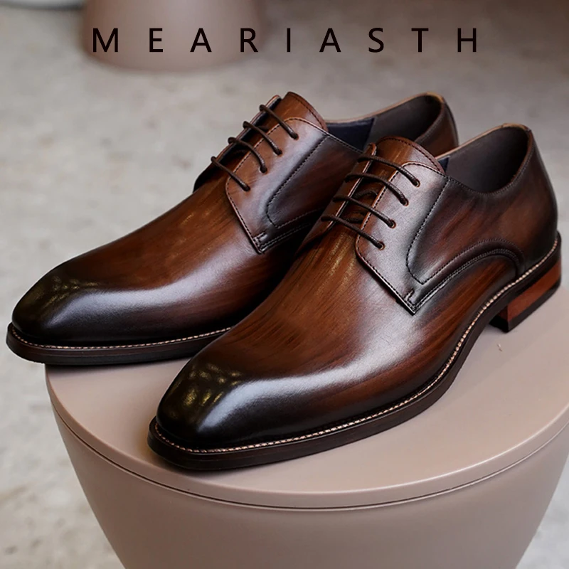 Luxury Mens Leather Shoes High Quality Men's Shoes Pointed Oxford Wedding Leather Men Dress Shoes 2024 Gentleman Office Man Shoe