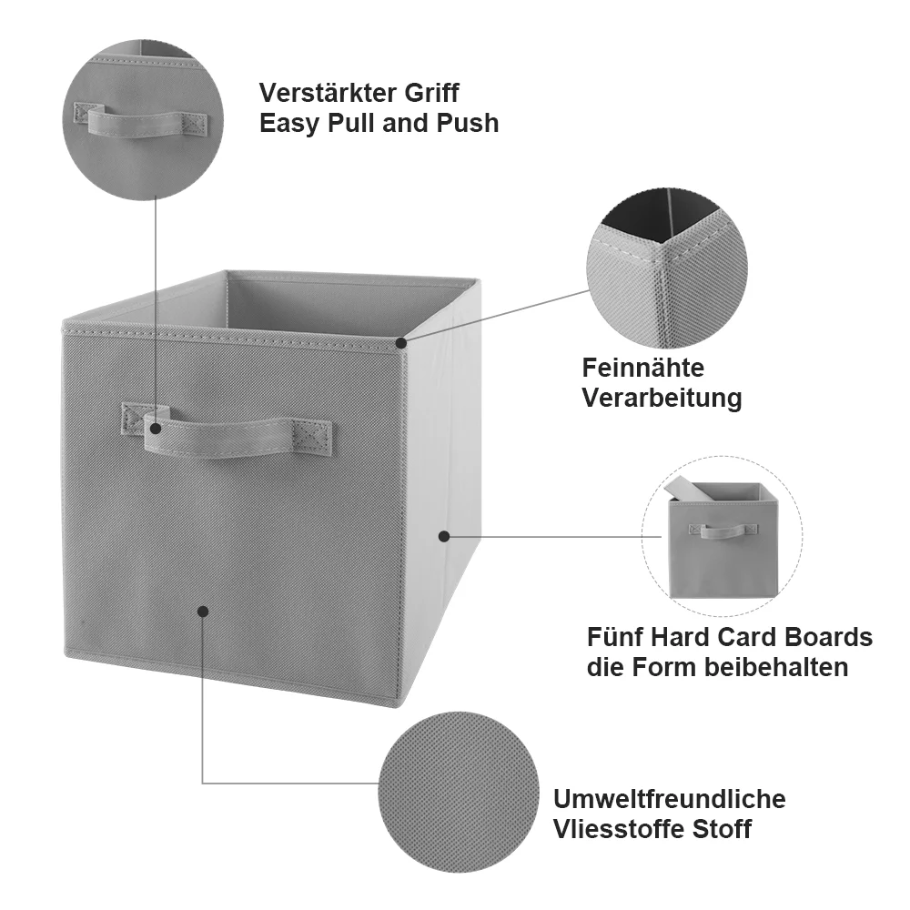 4 Stück faltbare Aufbewahrungsbox aus Stoff, Kleiderschrank, Aufbewahrungsorganisator für Kleidung, Unterwäsche, Socken, Spielzeug, Kosmetik, Kleinigkeiten – Detail 3