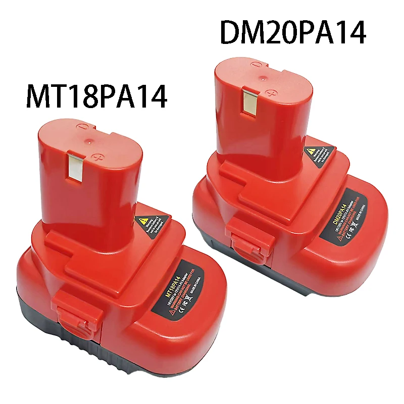 

Для литий-ионных аккумуляторов Makita/Milwaukee/Dewalt 18 В DM20PA14/MT18PA14 Адаптер аккумулятора для электроинструментов Makita 12 В/14,4 В