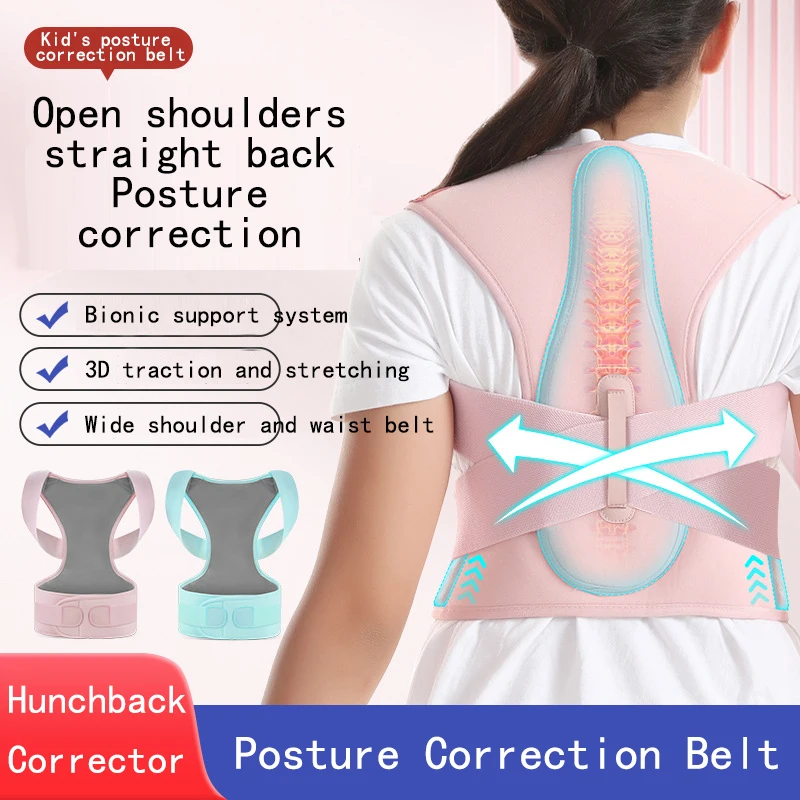 Children Adjustable Posture Corrector Back Support Shoulder Belt Comfortable Breathable Hunchback & Scoliosis Improves Slouching