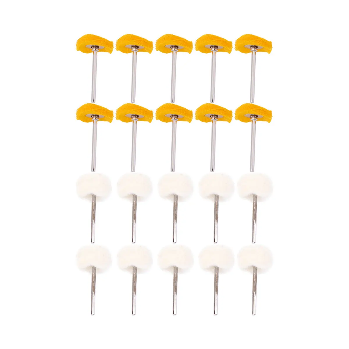 

40pcs Cloth Polishing Wheel Set 20 Yellow Wheels 20 Polishing Balls For Mirror Finish T-Shaped Handle Buffing Tool