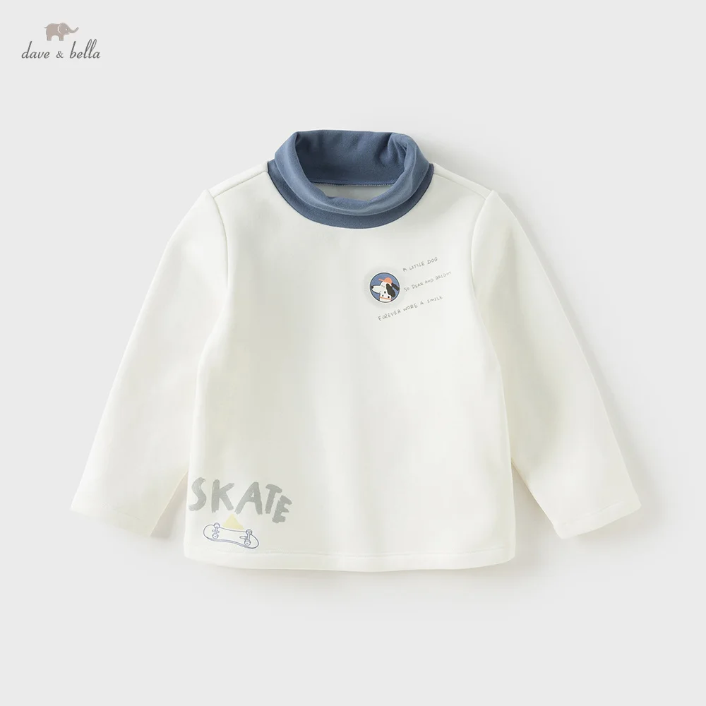 

Футболка Dave Bella для мальчиков, осенне-зимняя рубашка с высоким воротником для маленьких детей, модная одежда для отдыха с длинными рукавами, детский топ DB4254881
