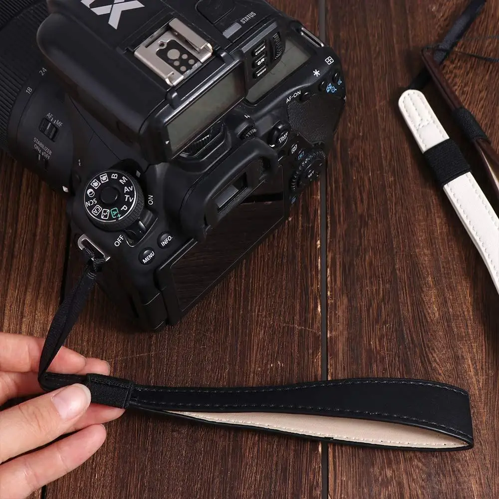 Photography PU Leather Camera Wrist Strap Wristband DSLR SLR Camera Hand Grip Strength Non-slip Digital Camera