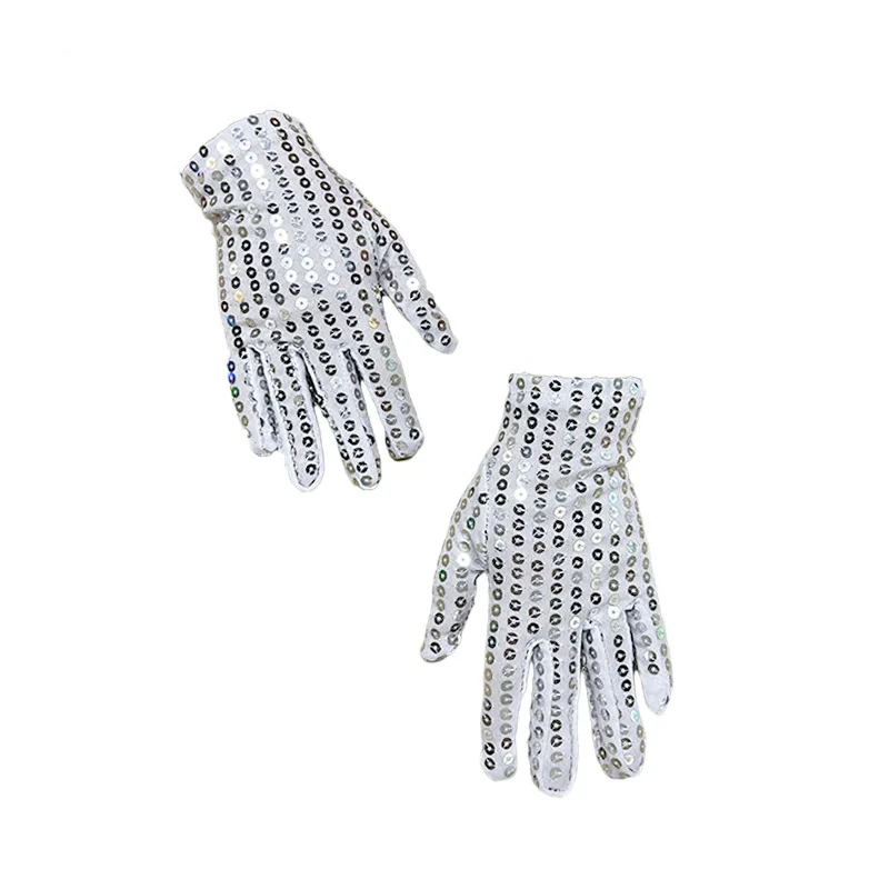 Gloves Sequin Kids Festival Stage Dance Party Evening Show Lightweight Breathable Elastic Polyester Multicolor Child Size