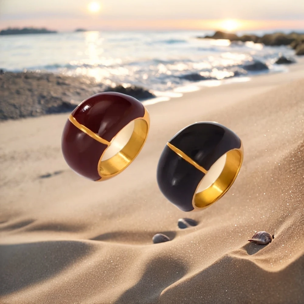 

Women's Ring Ins Style Oil Dripping Weight Stainless Steel Fashionable and Versatile Jewelry Accessories