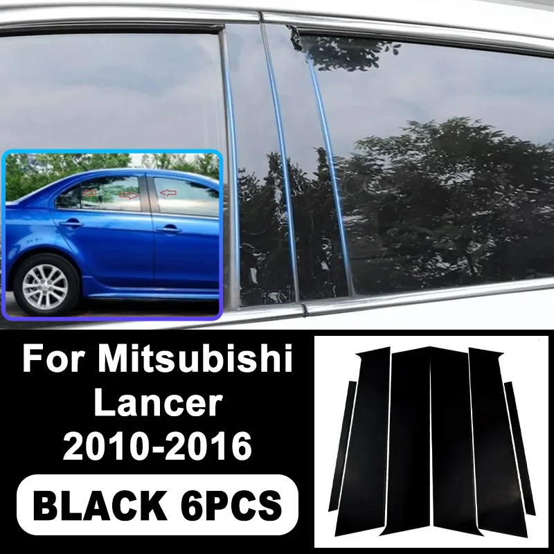 

For Mitsubishi Lancer 2010-2016 B/C Pillar Stickers - PC Window Decorative Trim for Middle Pillar,Car Exterior Accessories 2011