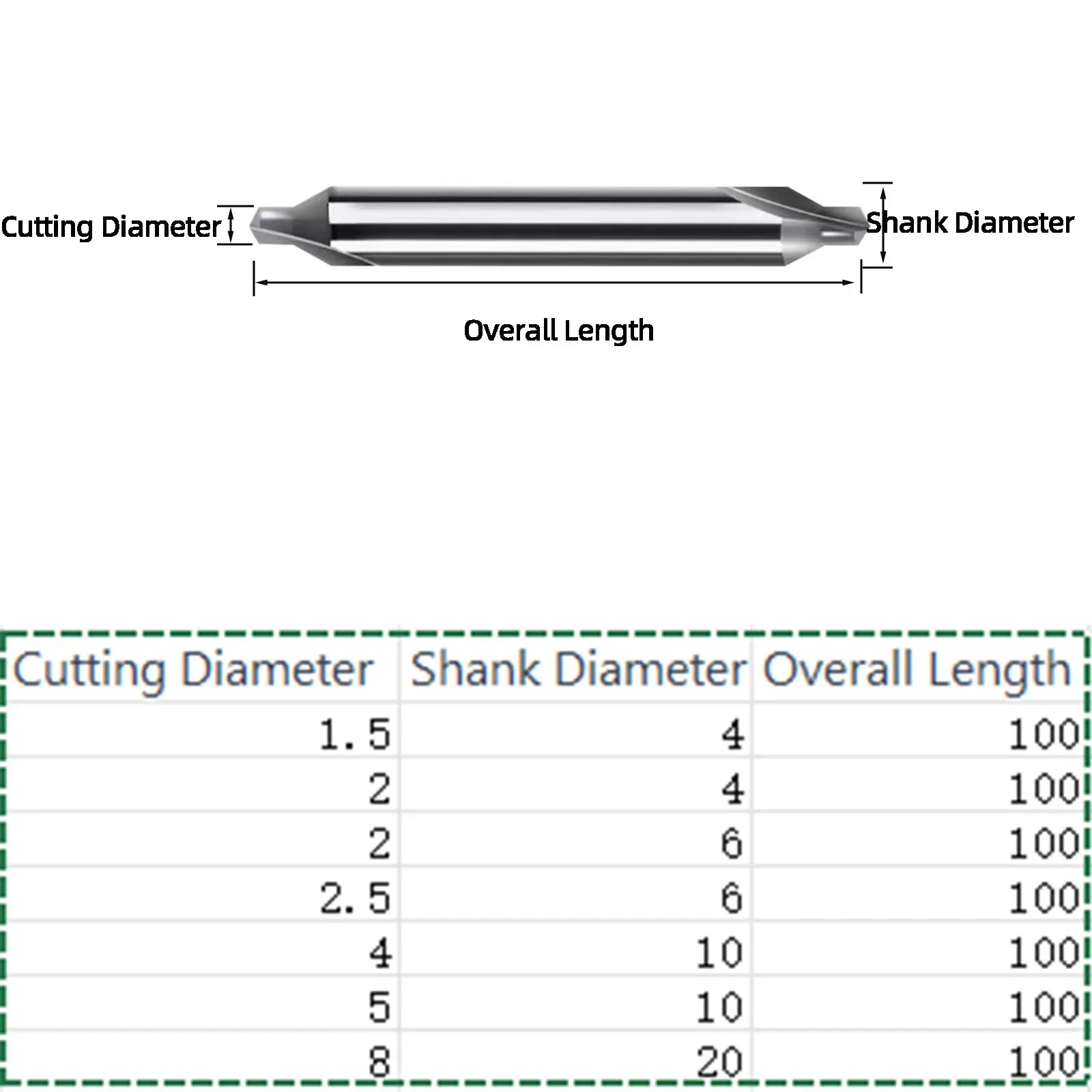 HRC55° 1mm-8mm Carbide Center Drill Cemented Metal Drill Bit CNC Tools Kit Set A Type 1mm 1.5mm 2mm 2.5mm 3mm 4mm 8mm