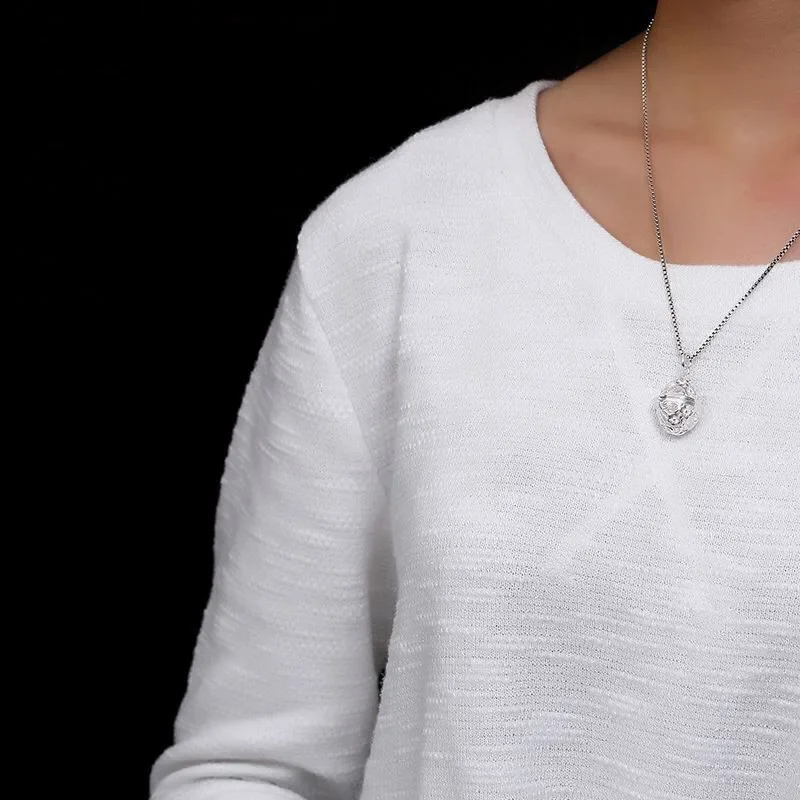 925 Thai Silver Retro Arabesquitic Glossy Hollow Out Can Open The Vintage Exquisite Pendant Necklace Unique Ethnic Style Jewelry