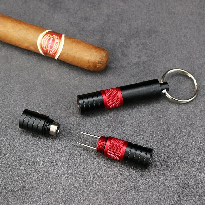 Portable Cigar Punch Cutter, Metal Draw, Cigar Enhencer Tool, Cigar Cutter Needles, Smoker Dredge, Drilled Smoking Accessories