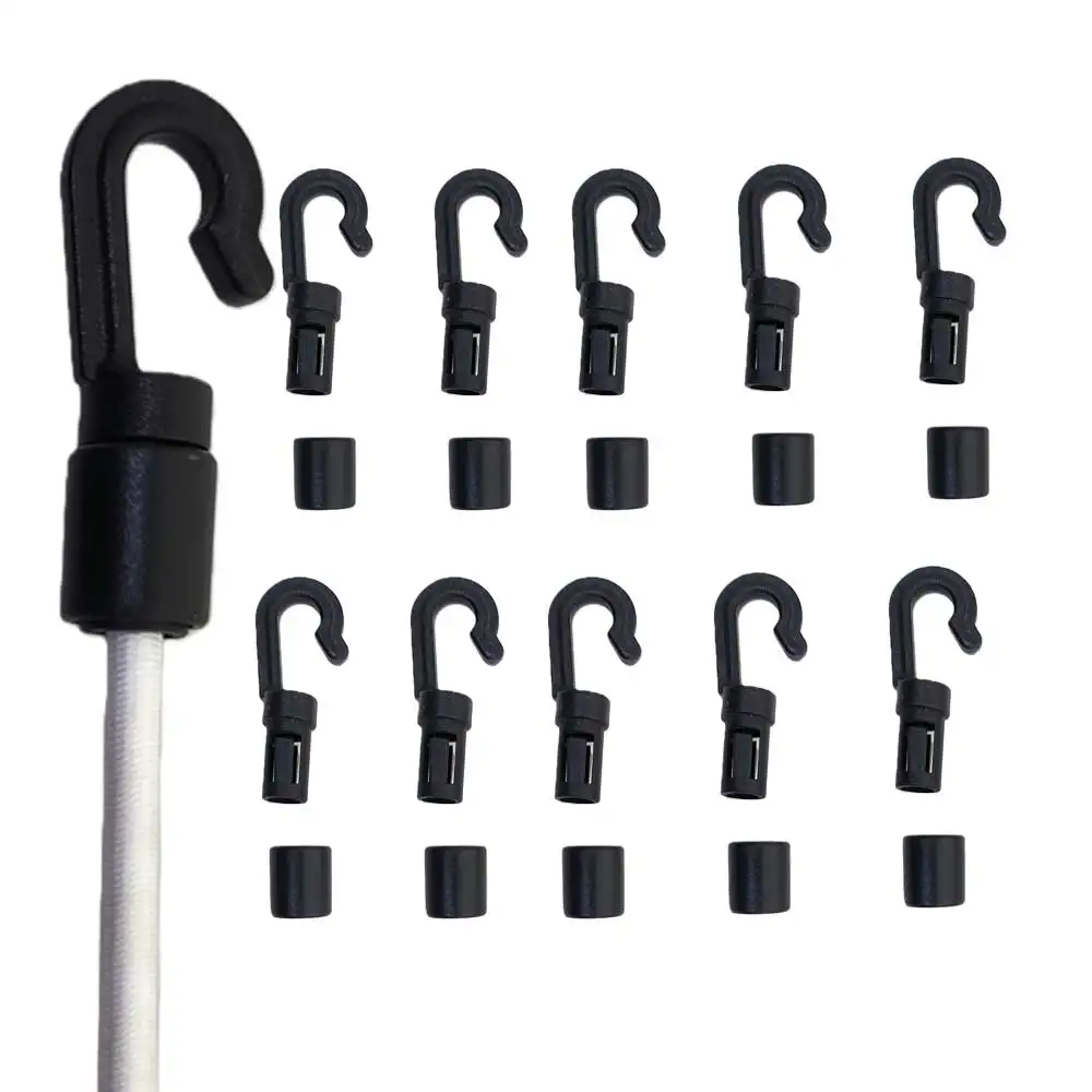 10/30pcs Kayak Bungee Shock Cord Hook For 6mm Diameter Rope Cargo Net Hooks Shock Absorbing Cord Hooks Kayak Replacement