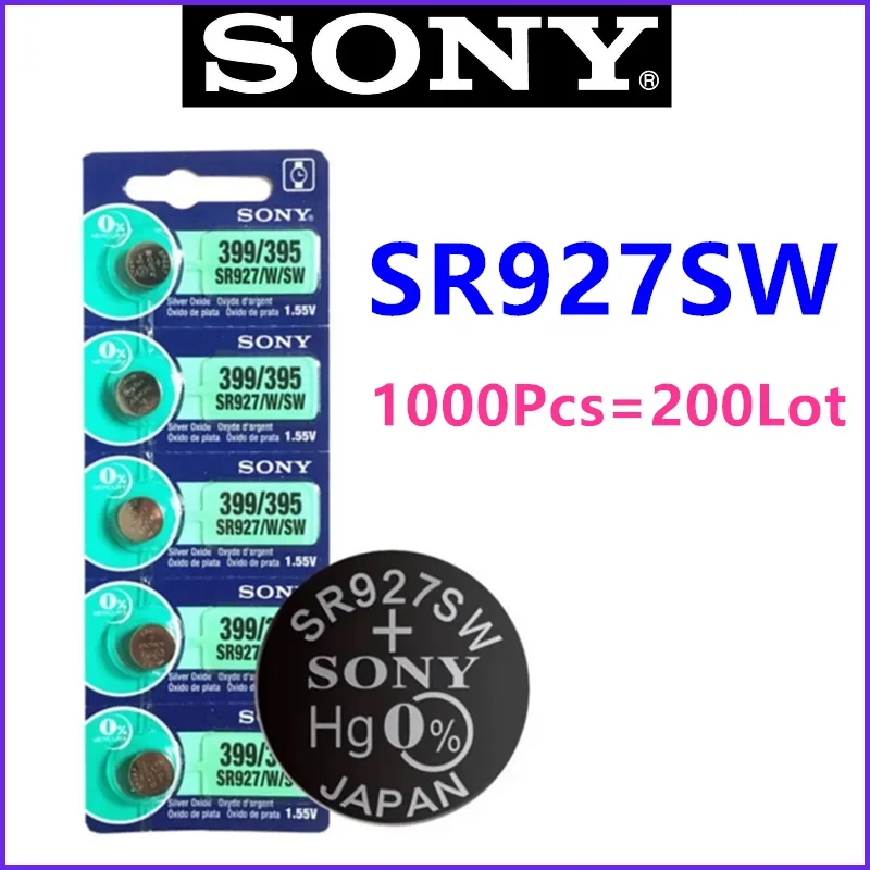 1000Pcs Original Sony SR927SW AG7 395 LR927 395AL926F SR927SW Batteries Button Battery for Watch Toys Control Calculator Toy