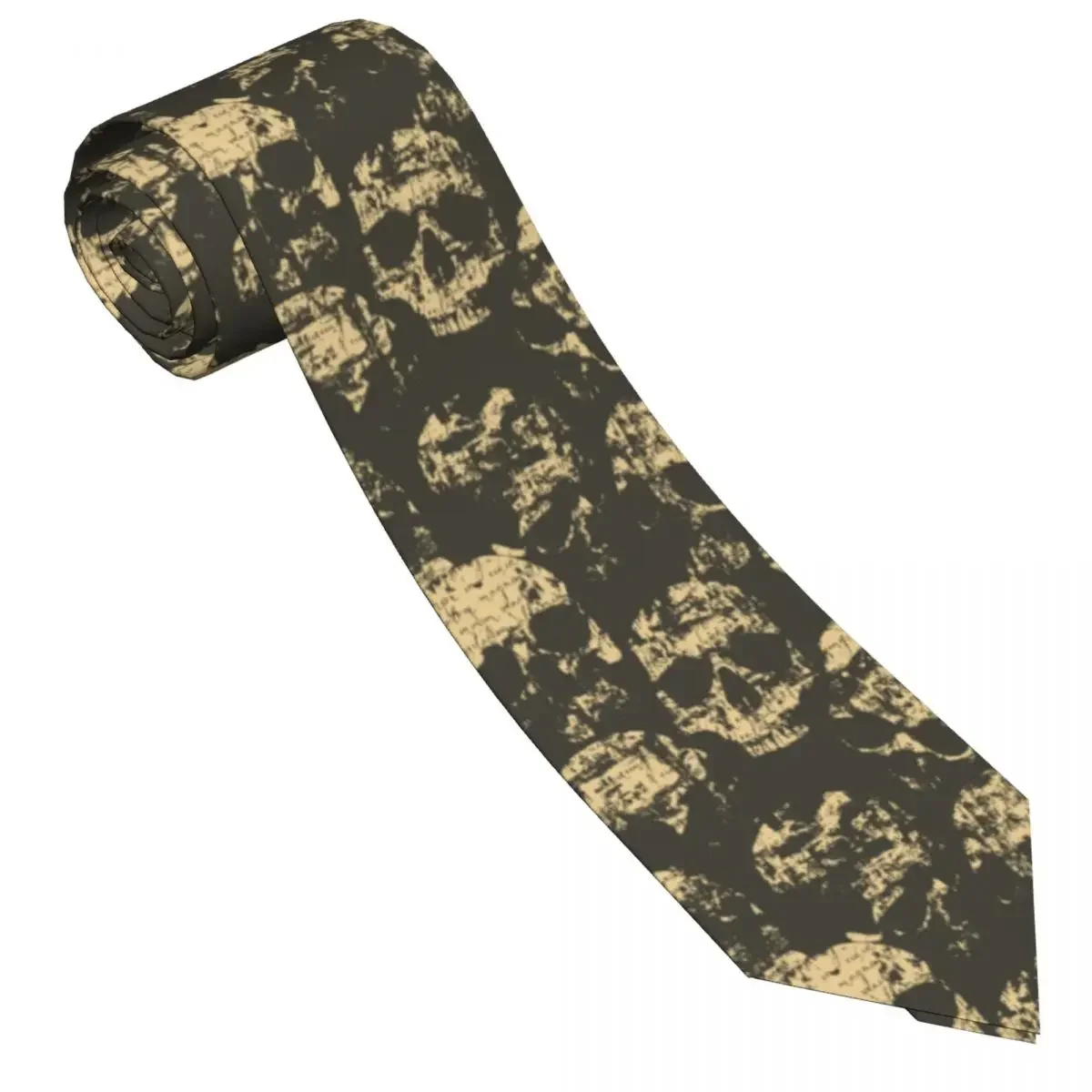 Corbata con patrón de calaveras para hombre, corbatas de cuello con gráfico de Rock, corbata clásica y elegante, accesorios de ocio