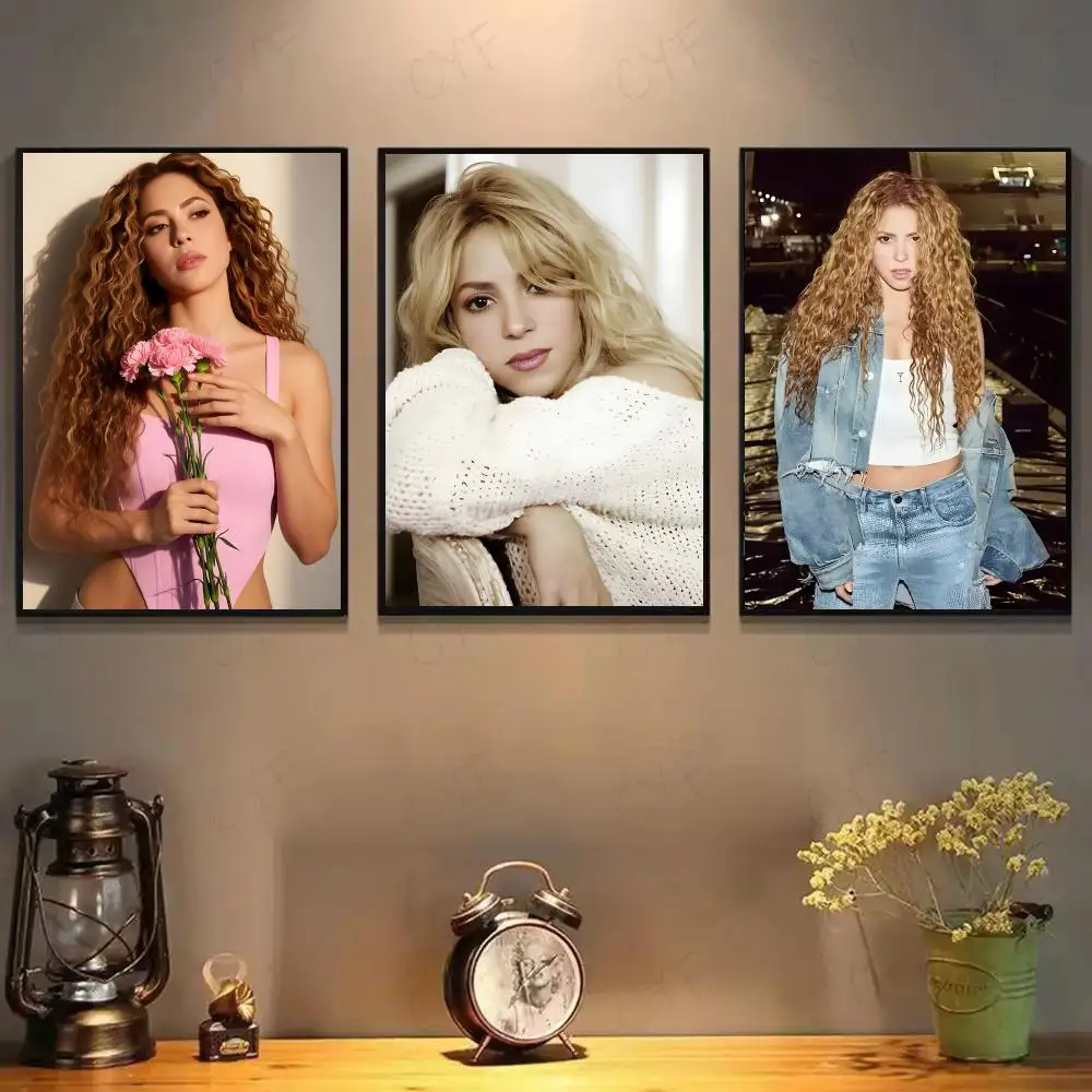 Famous Singer S-Shakira Mebarak Poster High-definition Art Sticker Self Adhesive Waterproof Home Decoration For Living Room