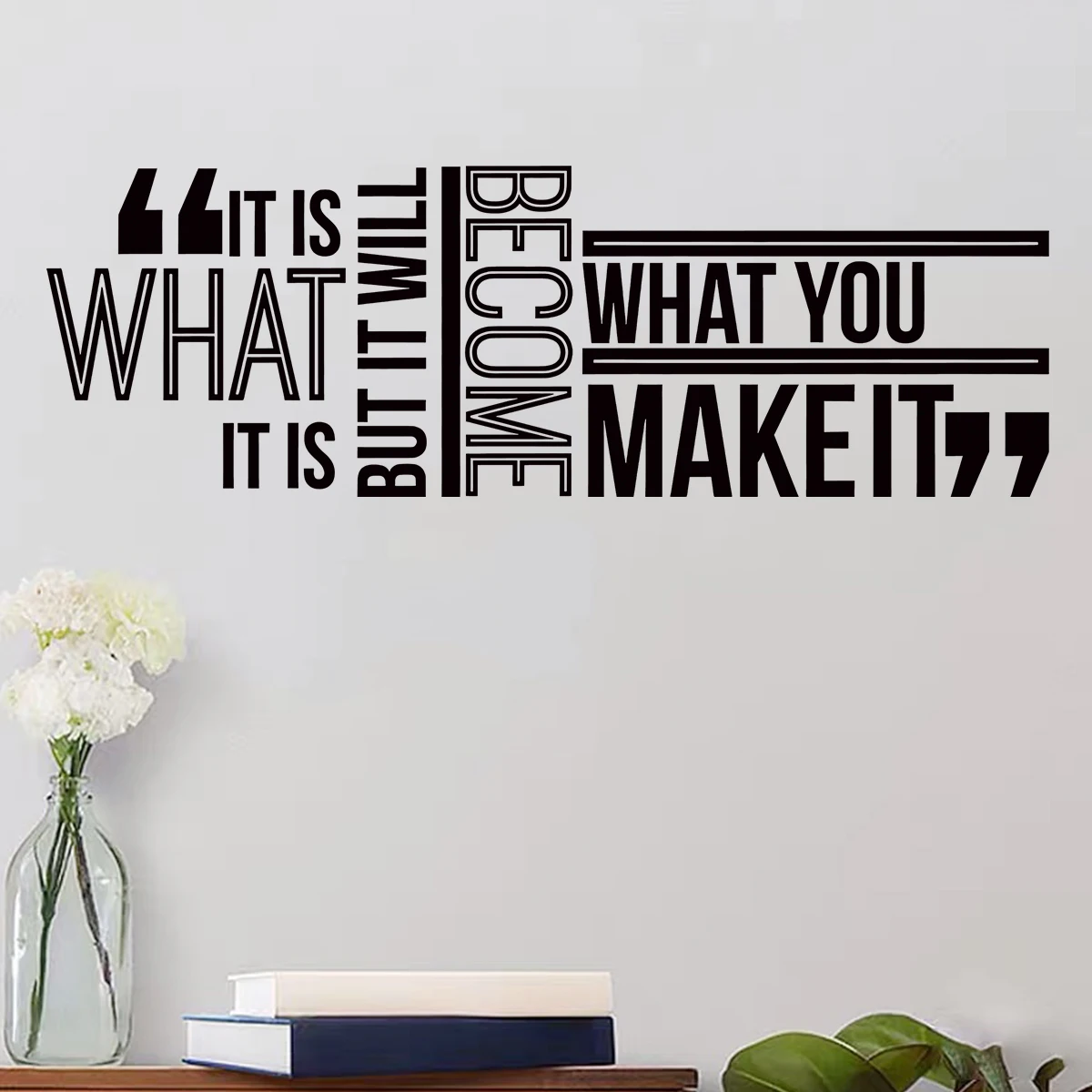 عبارات ملهمة ملصقات الحائط ، "إنه ما هو عليه" النص ، غرفة الأطفال ، غرفة النوم ، غرفة المعيشة ، ديكور المكتب ، غرفة الدراسة